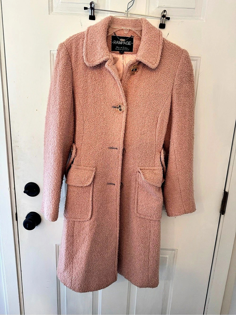 Rampage Women's Pink Pea Coat Size Large Like New